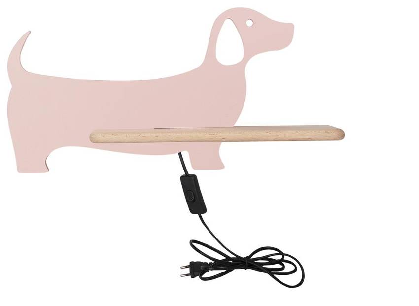 Kinkiet Led Dog, lampy do pokoju dziecięcego, candellux, kinkiet dziecięcy, różowy
