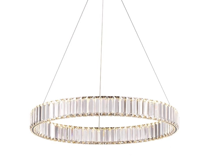 Lampa wisząca Bohemia CGBOHEM60AL Copel LED 30W 3000K pierścień kryształy mosiądz