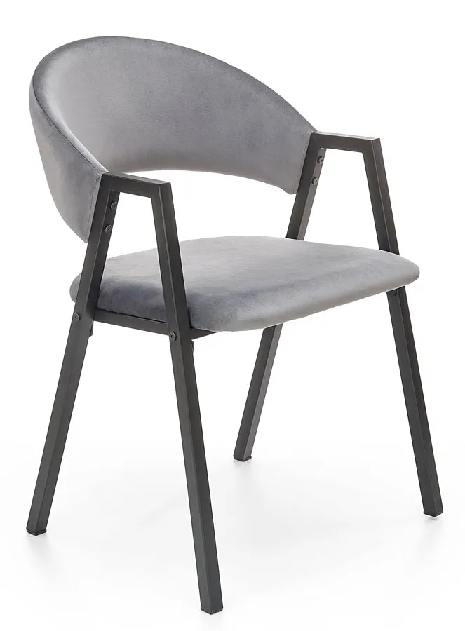 Szare welurowe krzesło tapicerowane vintage Z3-Z50