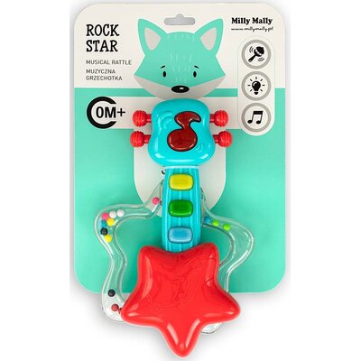 Grzechotka muzyczna gitara niebieska Milly Mally