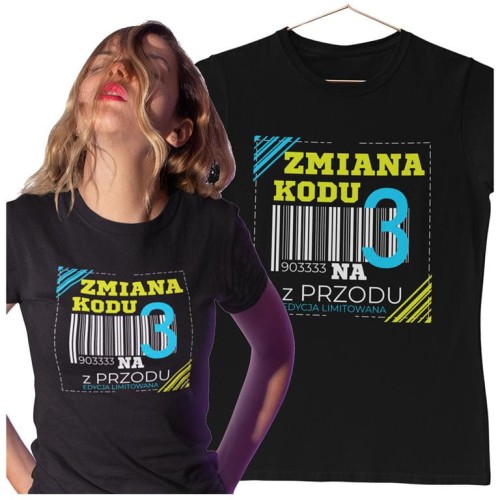 KOSZULKA DLA KOBIETY NA 30 URODZINY ZMIANA KODU NA 3 Z PRZODU DTF