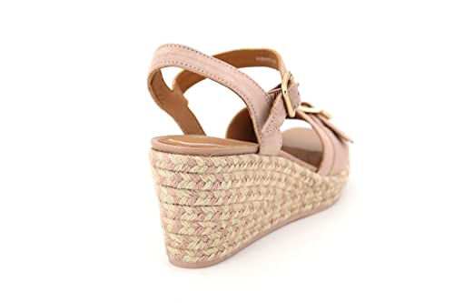 Geox Damskie sandały D PANAREA espadryle Wedge Sandal, Nude, 36 EU, nude, 36 EU