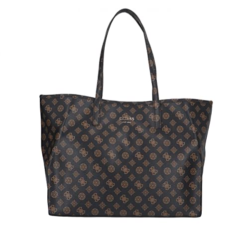 Guess Damska torebka Vikky Large Tote Bag, brązowa, One Size, brązowy, jeden rozmiar