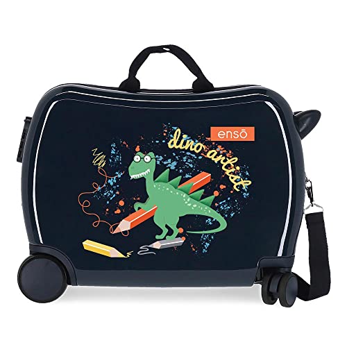 Enso Dino Artist Walizka dziecięca Wielobarwny 50x38x20 cms Twarde ABS Zapięcie kombinowane z boku 34L 1,8 kg 4 koła Bagaż ręczny, Wielobarwny, Maleta Infantil, walizka dziecięca