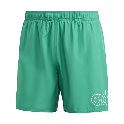 adidas, Logo Clx, strój kąpielowy, zielony (sąd) / biały, M, męski