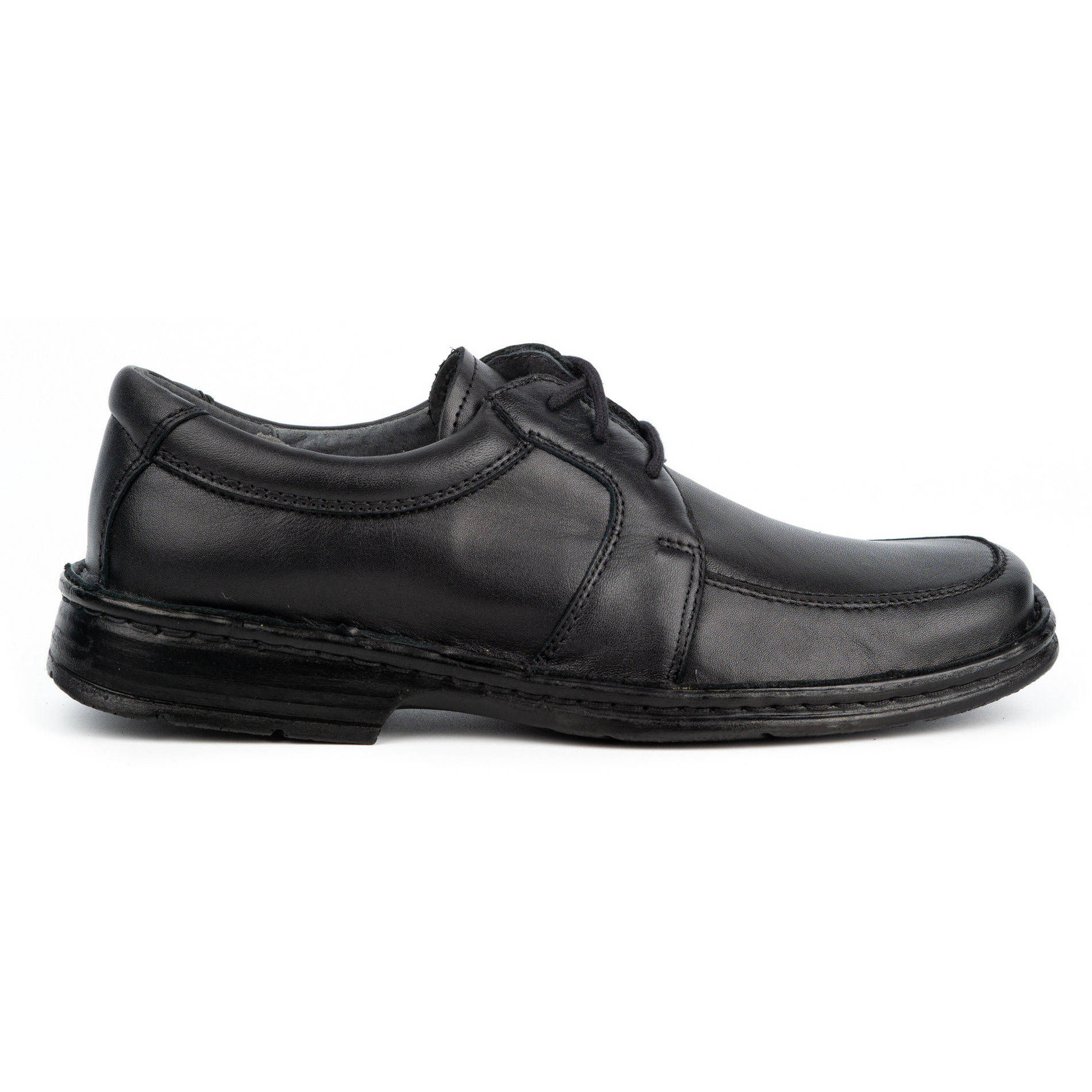 Buty męskie casual skórzane 0078W czarne - WASAK