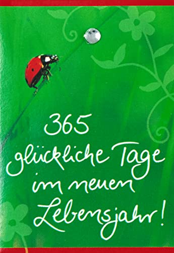 Perleberg Mini kartka na urodziny – kolekcja Mini-Card – kartka urodzinowa z motywem chrząszcza i kryształowymi naklejkami – kartki urodzinowe z kopertą – kartka z życzeniami o wymiarach 5,2 x 7,4 cm