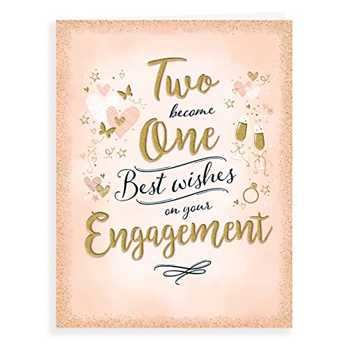 Nowoczesna kartka ślubna zaręczyny - 20 x 15 cm - Piccadilly Greetings