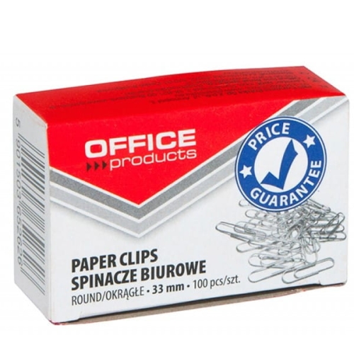 Spinacze biurowe 33mm okrągłe OFFICE PRODUCTS /18083315-19/