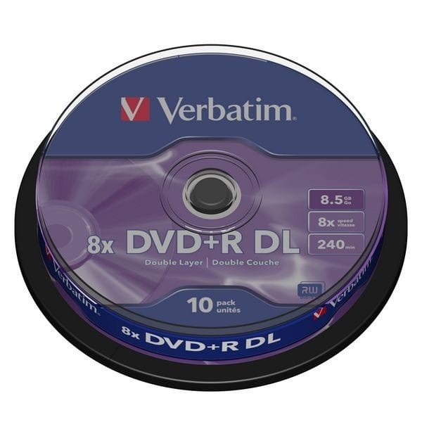 Płyta DVD+R 8,5gb x8 VERBATIM double layer cake 10szt -43666-