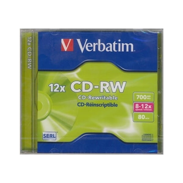 CD-RW 700MB VERBATIM X12 JEWEL CASE A 1 /43148/
