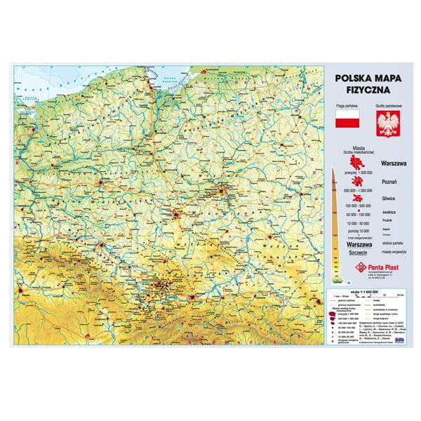 Podkładka na biurko z mapą Polski na tekturce z kieszonką