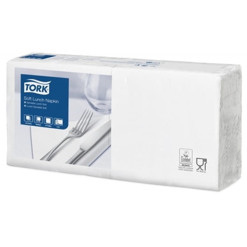 Serwetki trójwarstwowe 33x33 TORK białe 150szt. /477414/