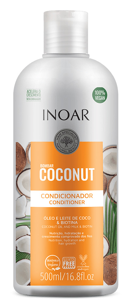 INOAR Bombar Coconut, odżywka regenerująca z olejkiem kokosowym, 500ml