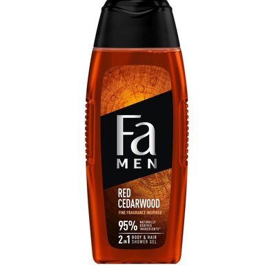 Fa Men Red Cedarwood żel pod prysznic z formułą 2w1 o zapachu nut drzewnych czerwonego cedru 400ml primavera-9000101641073