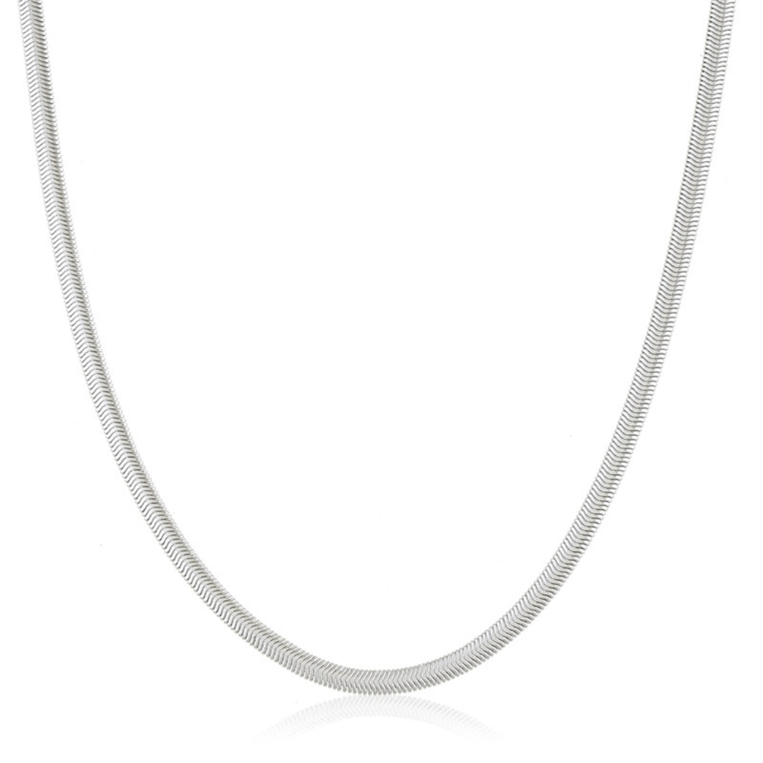 Łańcuszek srebrny damski splot żmijka 40 cm + 5cm stal chirurgiczna