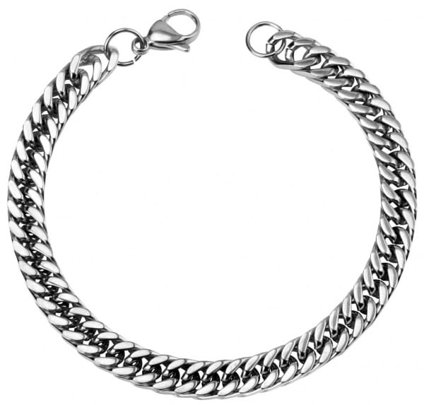 Bransoletka srebrna męska gruba 22 cm 7 mm stal chirurgiczna