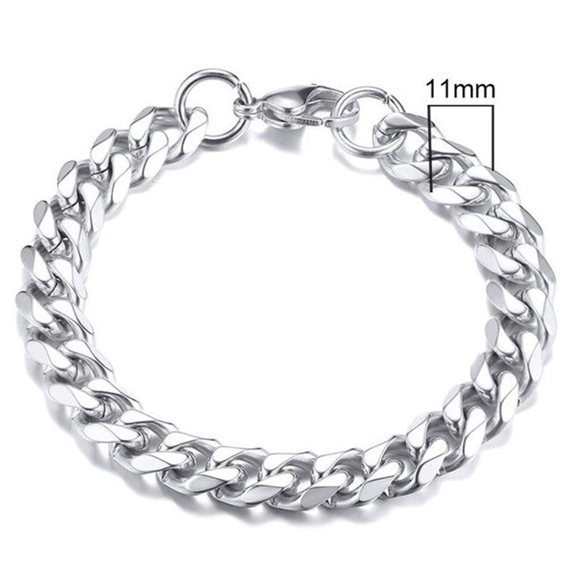 Bransoletka męska pancerka srebrna gruba 11 mm