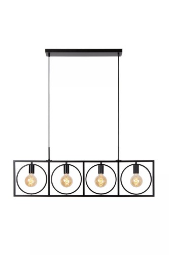 Lucide Suus 00427/04/30 lampa wisząca zwis 4x40W E27 czarna