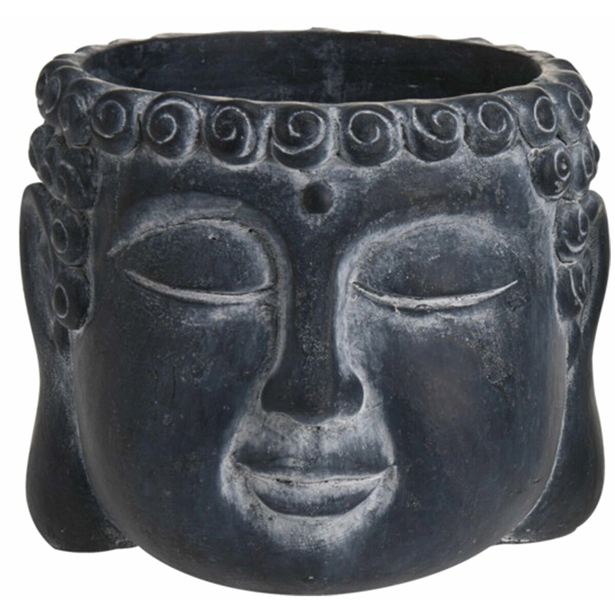 Osłonka doniczki Głowa Budda 12.5x16cm czarna