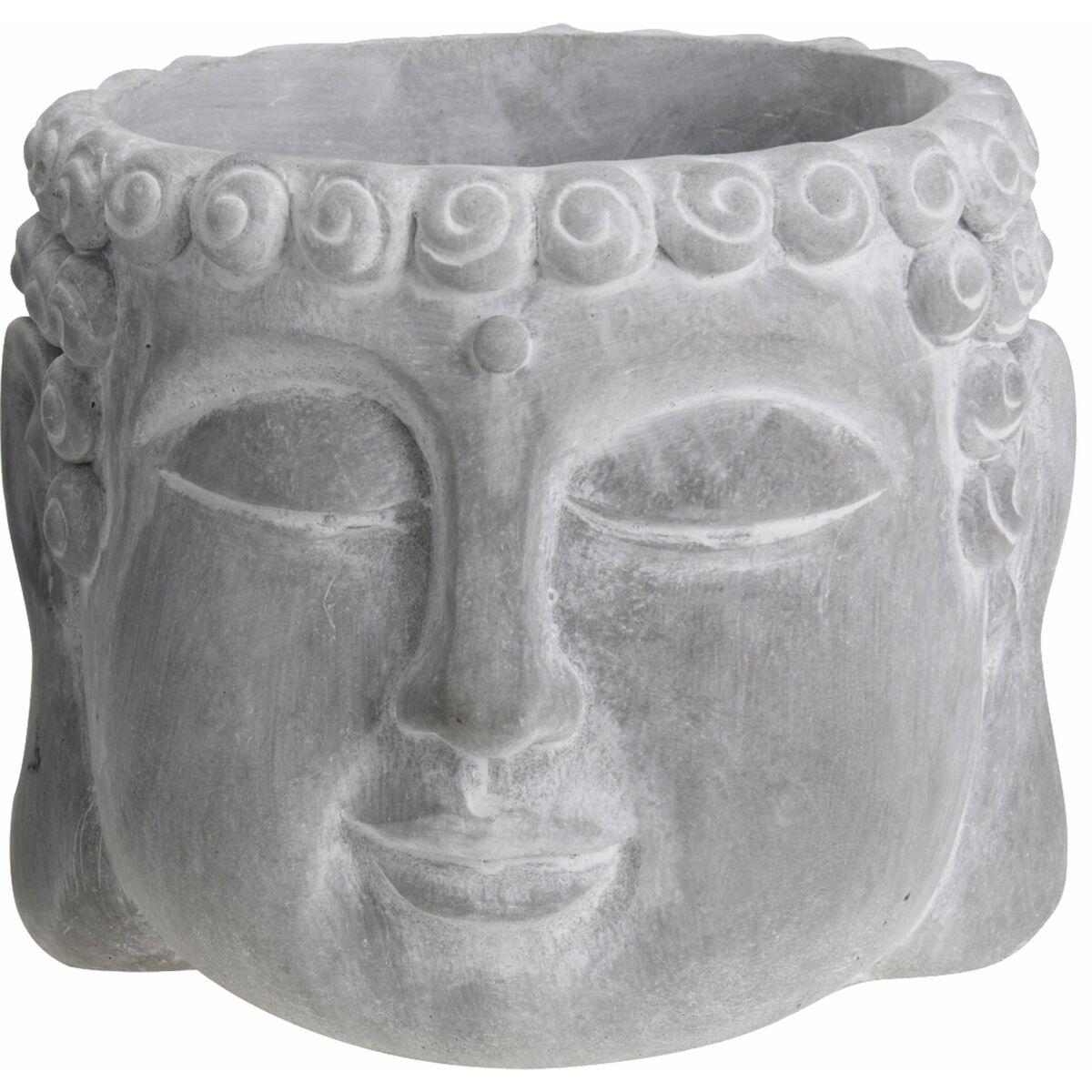 Osłonka doniczki Głowa Budda 10x12cm szara