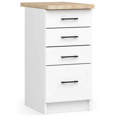 Biała Szafka Komoda Kuchenna Z Szufladami 40 Cm K8-H36