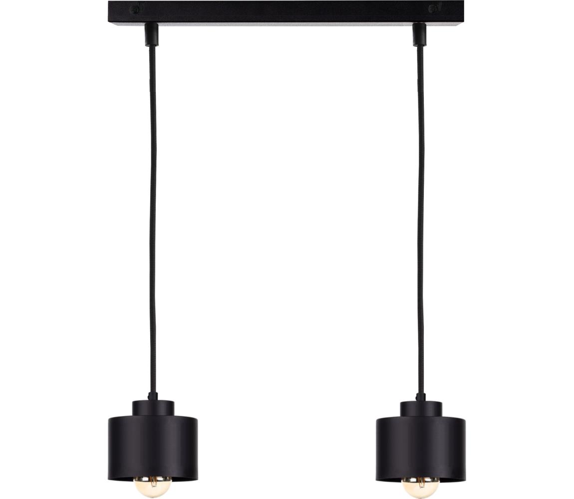 Żyrandol na lince SIMPLY BLACK 2xE27/60W/230V