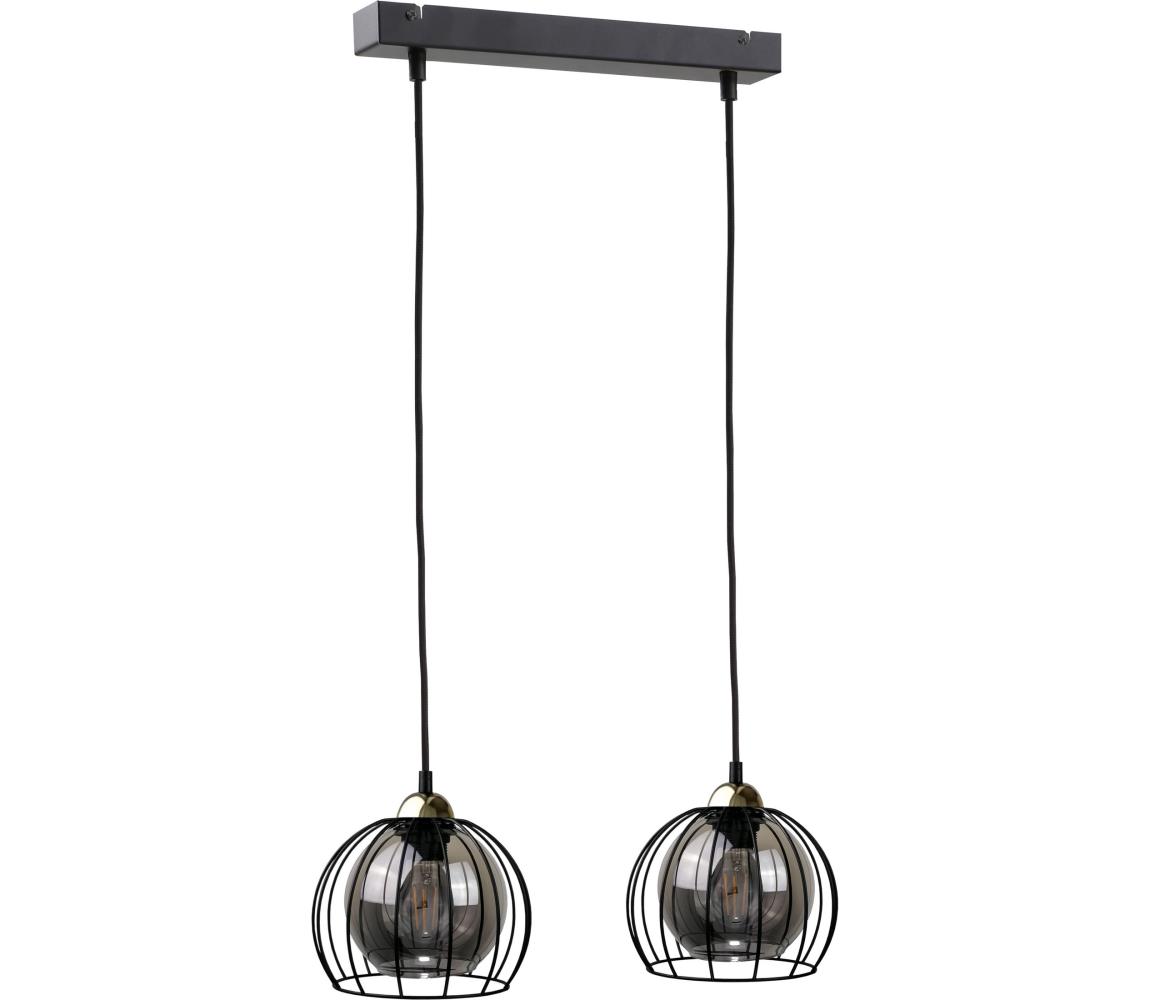 Żyrandol na lince SOLO BLACK 2xE27/60W/230V czarny/złoty