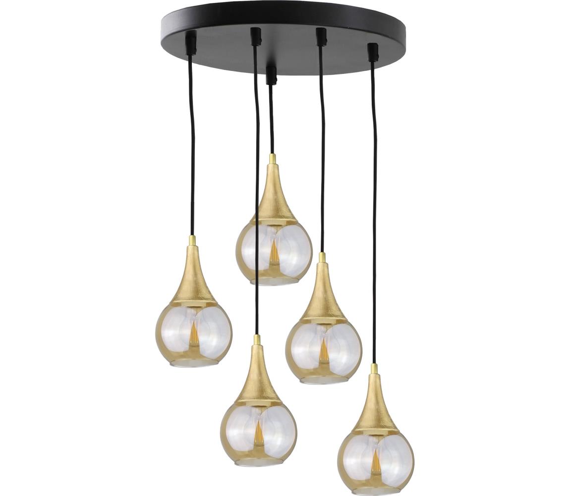 Żyrandol na lince LACRIMA HONEY 5xE27/60W/230V śr. 45 cm