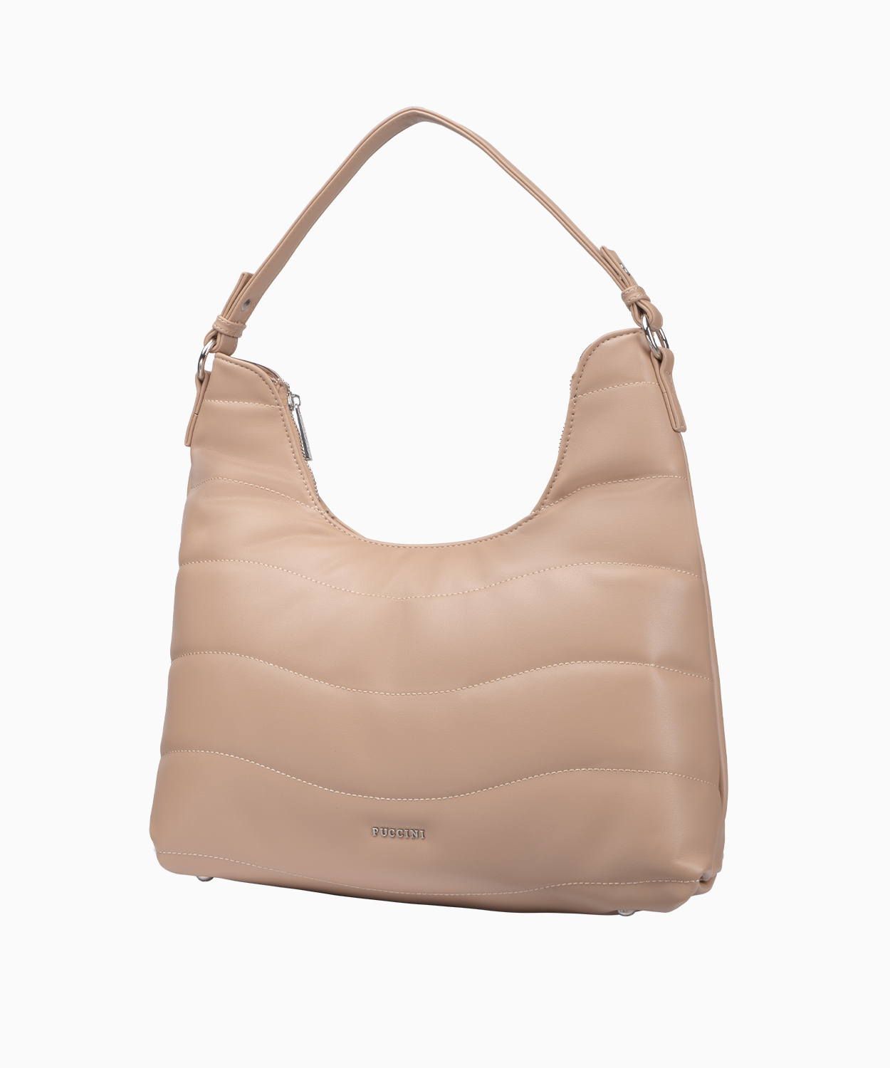 PUCCINI Miękka torebka typu shopper beżowa