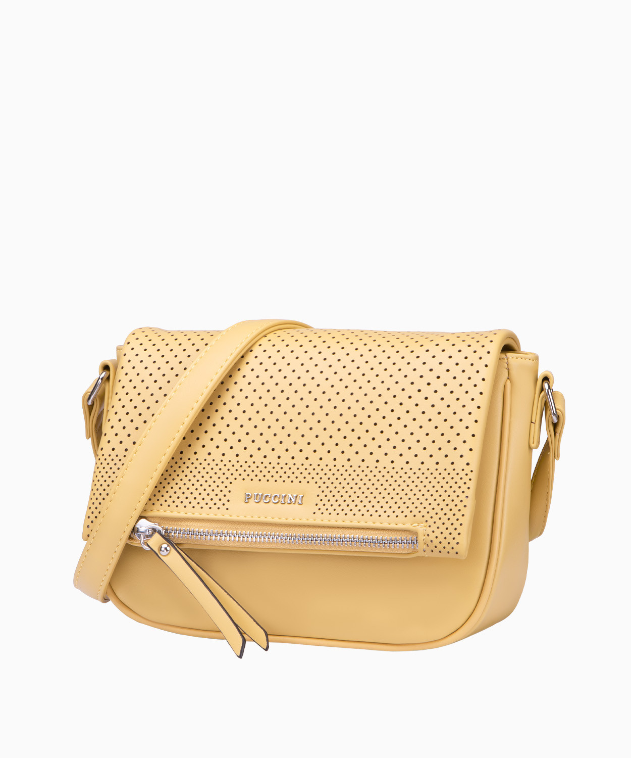 PUCCINI Damska torebka na długim pasku żółta