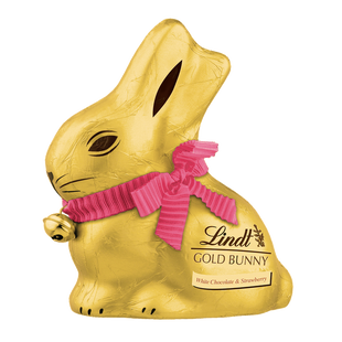 Królik czekoladowy Lindt Gold Bunny biała czekolada z truskawką 100g
