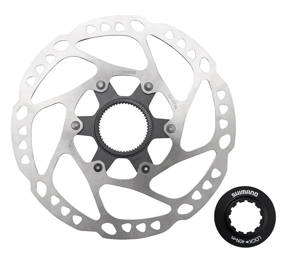 Shimano SLX tarczy hamulcowej SM-RT64 CL Center Lock, srebrny, jeden rozmiar SMRT64S