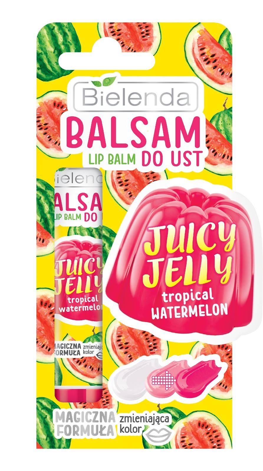 Bielenda Juicy Jelly Lip Balm balsam do ust zmieniający kolor Tropical Watermelon 10g