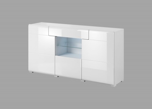 TOLEDO BIAŁY POŁYSK Komoda 3D 1S