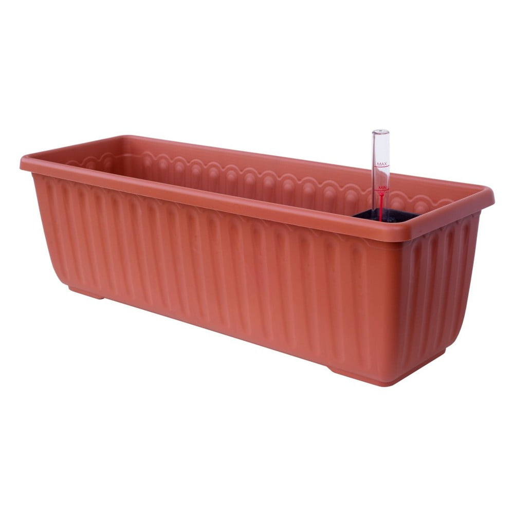 Brązowa doniczka samonawadniająca, dł. 100 cm Siesta − Plastia