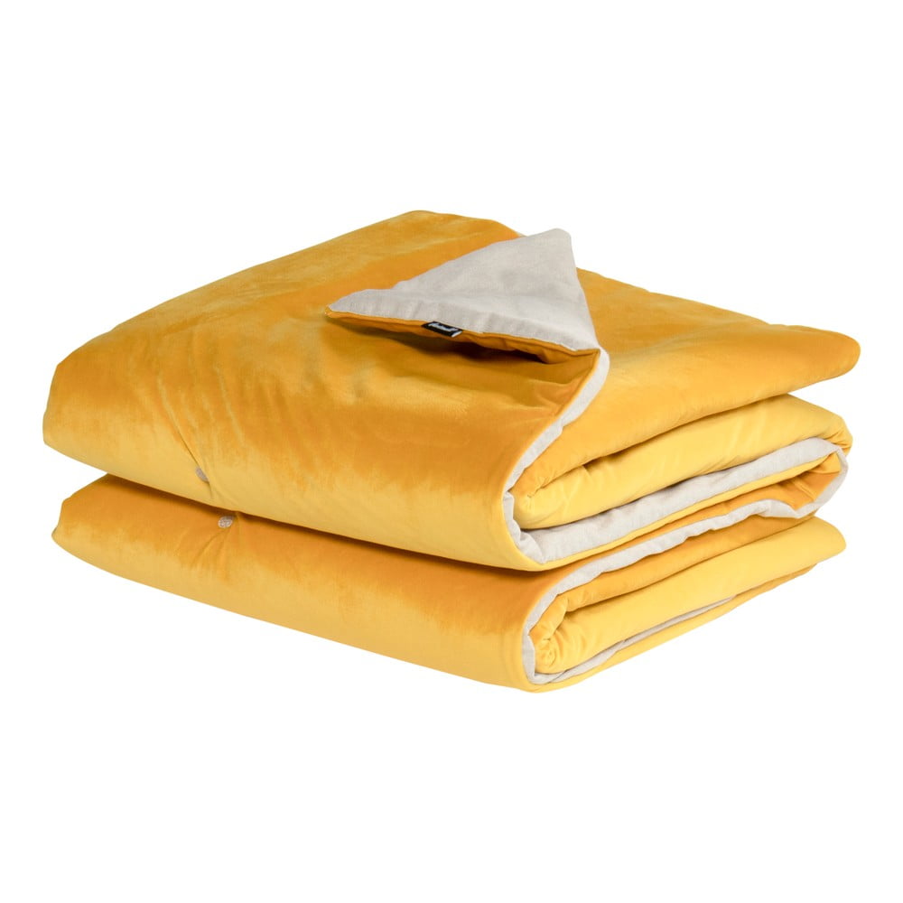 Żółty pikowany koc Hartman Jolie, 130x170 cm