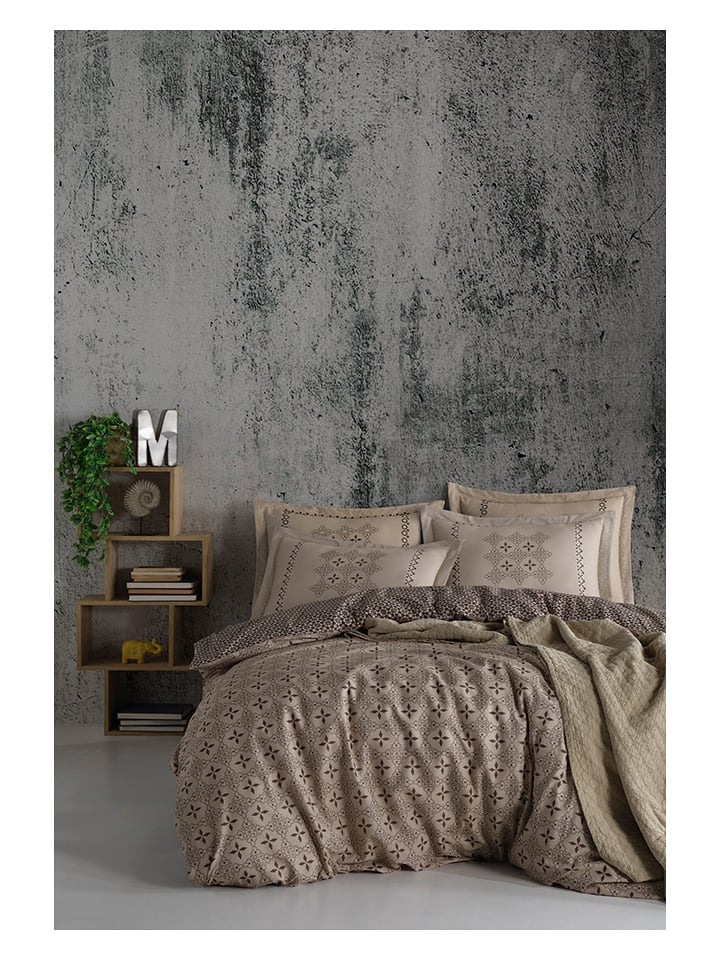 Elizabed Komplet pościeli renforcé w kolorze brązowym