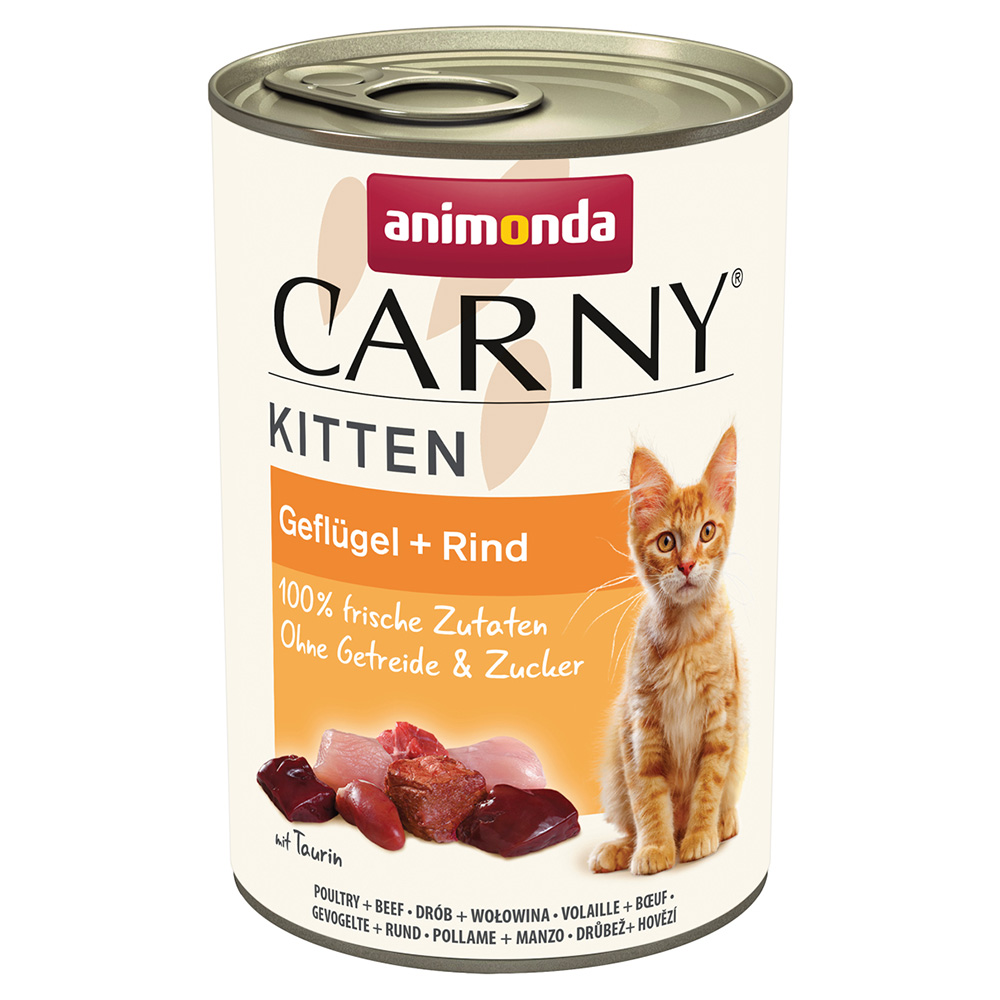 Animonda Carny Kitten, 12 x 400 g - Drób i wołowina