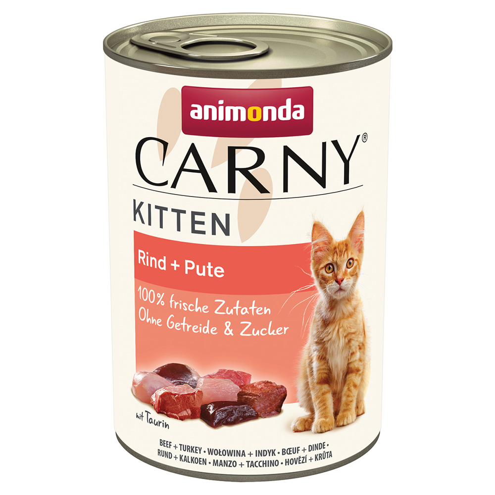 Animonda Carny Kitten, 12 x 400 g - Wołowina i indyk