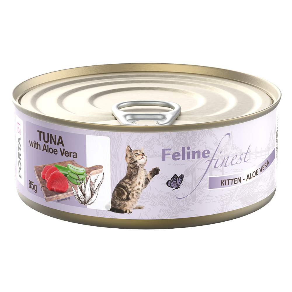 Porta 21 Feline Finest, 6 x 85 g - Kitten, tuńczyk z aloesem