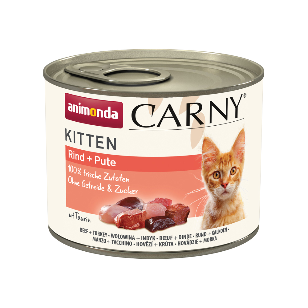 Megapakiet Animonda Carny Kitten, 24 x 200 g - Wołowina i indyk