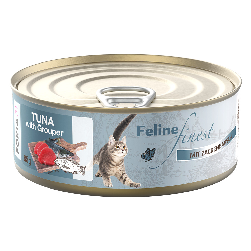 Porta 21 Feline Finest, 6 x 85 g - Tuńczyk z granikiem wielkim