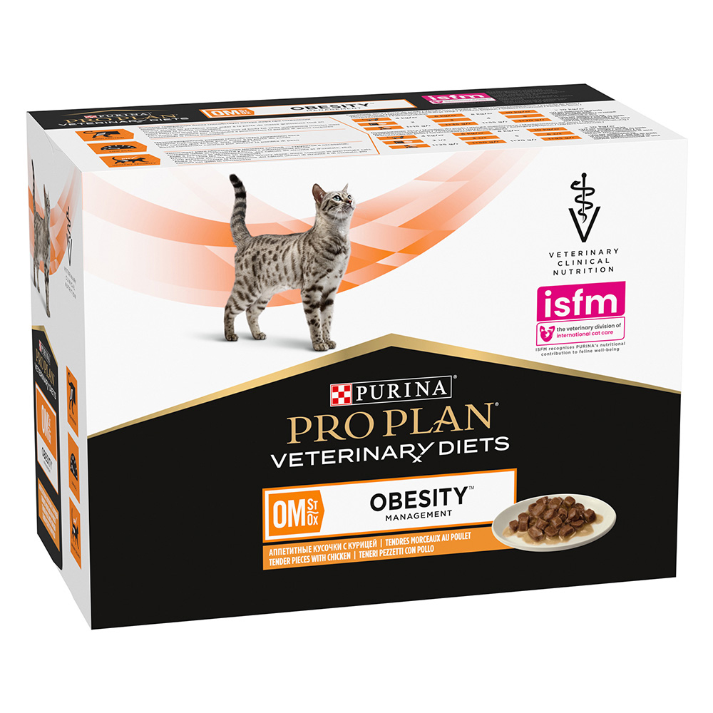 Purina Pro Plan Veterinary Diets Feline OM ST/OX Obesity Management, kurczak - 10 x 85 g