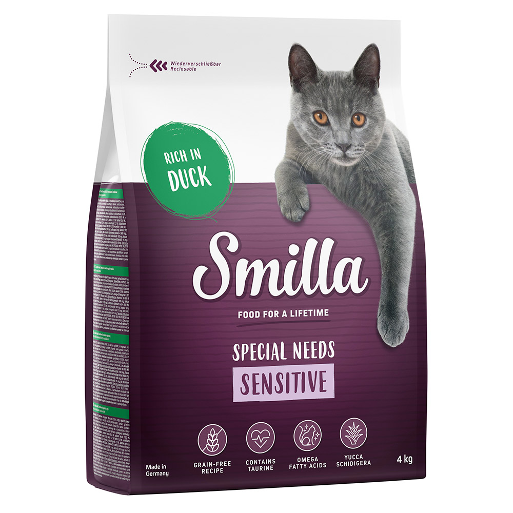 Smilla Adult Sensitive, bez zbóż, kaczka - 2 x 4 kg