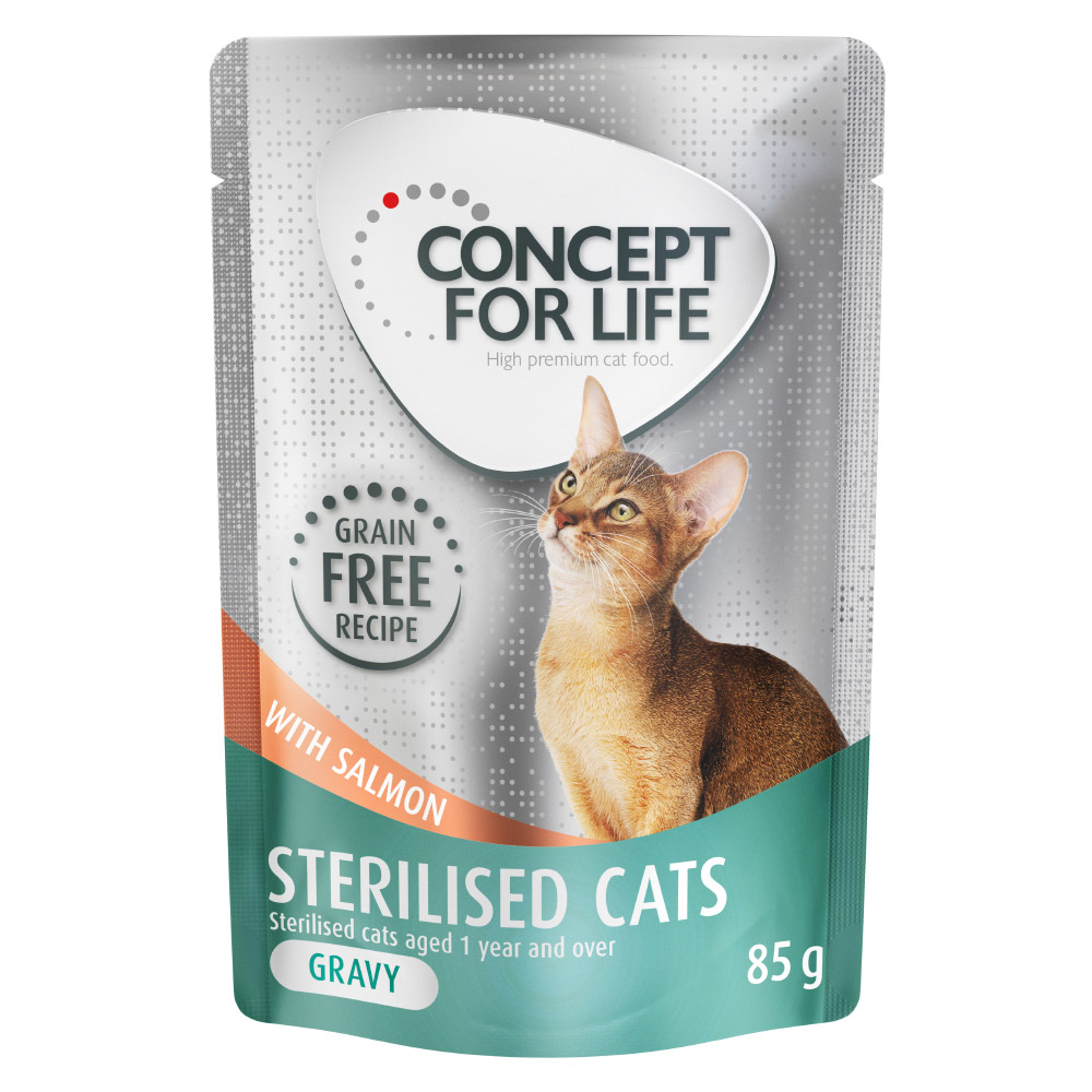 Concept for Life Sterilised Cats w sosie, łosoś - bez zbóż - 24 x 85 g