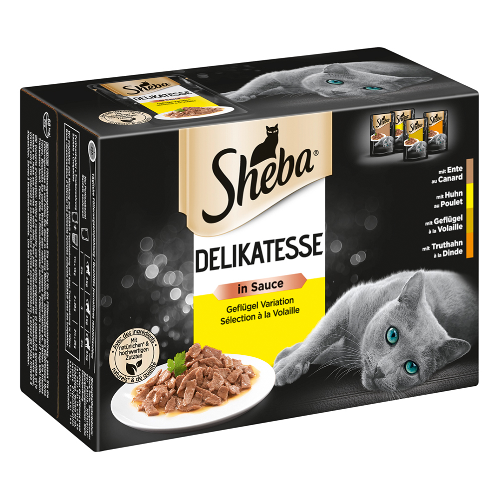 Megapakiet Sheba w saszetkach, 144 x 85 g - Wybór drobiowy w sosie