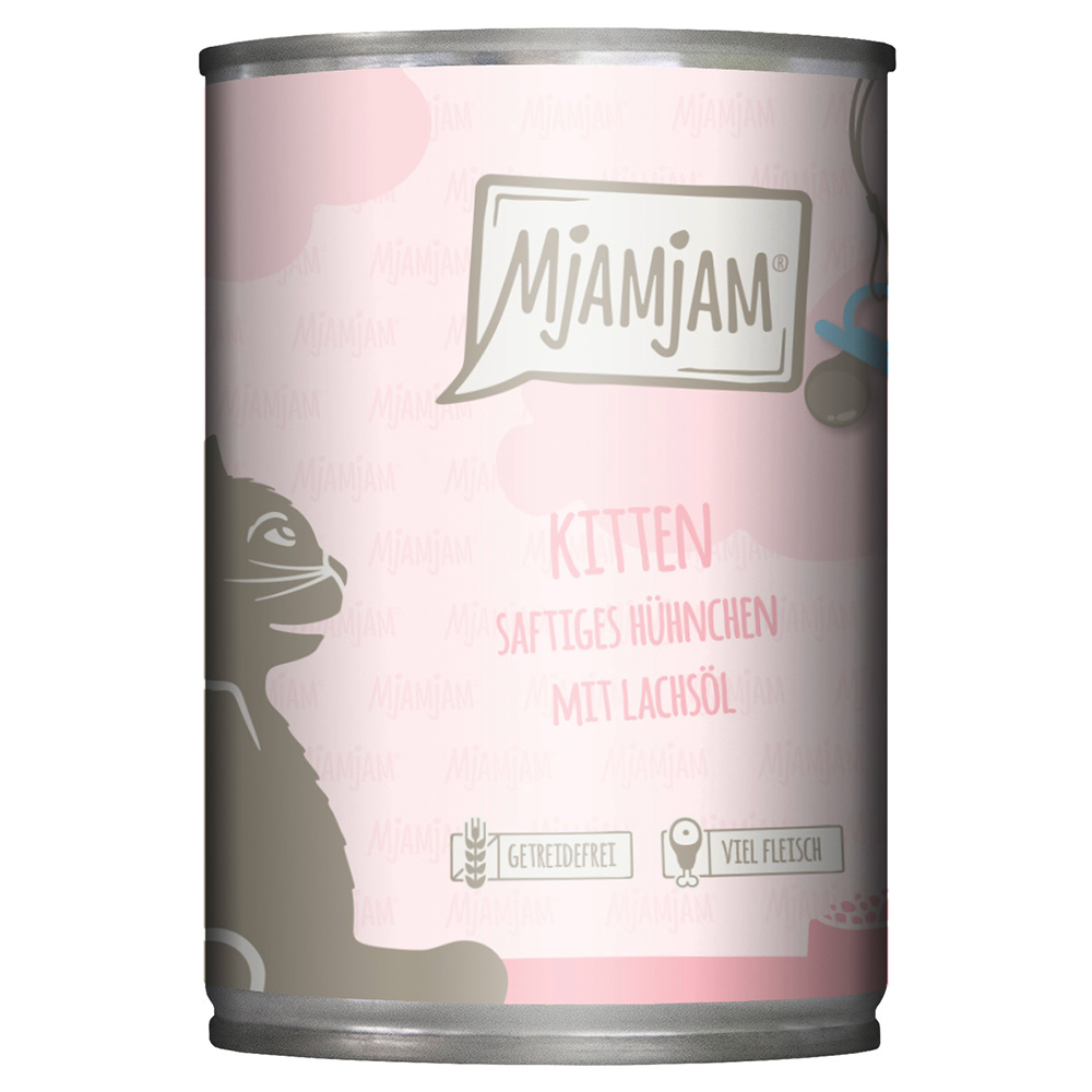 MjAMjAM Kitten, 6 x 400 g  - Soczysty kurczak z olejem z łososia