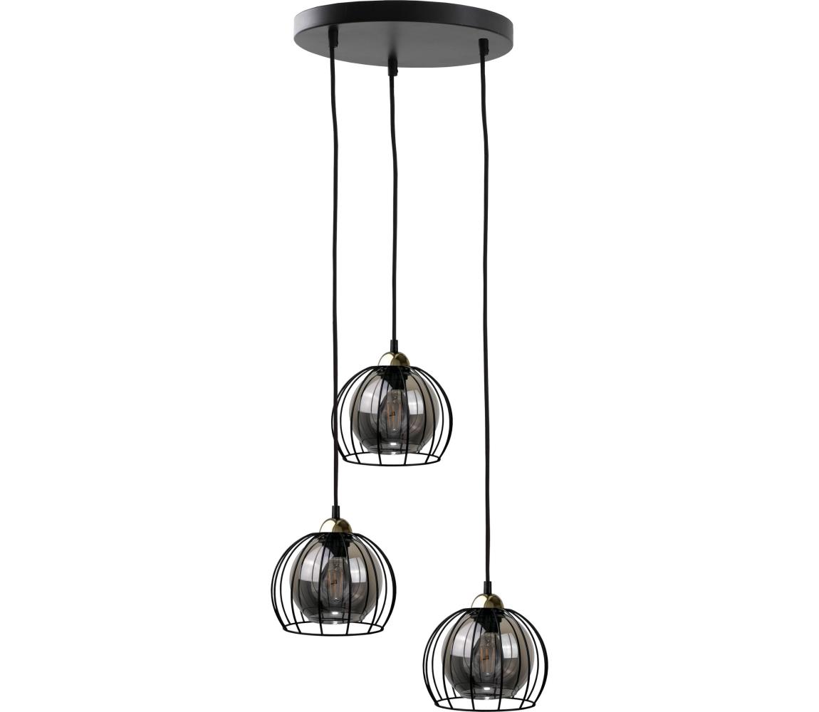Żyrandol na lince SOLO BLACK 3xE27/60W/230V czarny/złoty