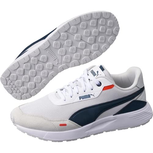PUMA Męskie trampki RUNTAMED z piórami szaro-ciemna biel nocna, 4,5 UK